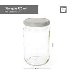 6er Set Rundglas 720 ml To 82 weißer Deckel incl. Diamant Gelierzauber Rezeptheft_Bild_3