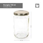 6er Set Rundglas 720 ml To 82 silberner Deckel incl. Diamant Gelierzauber Rezeptheft_Bild_3