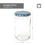 12er Set Rundglas 720 ml To 82 blau karierter Deckel incl. Diamant Gelierzauber Rezeptheft_Bild_3