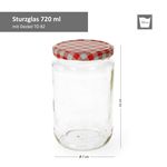 12er Set Rundglas 720 ml To 82 rot karierter Deckel incl. Diamant Gelierzauber Rezeptheft_Bild_3