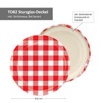 12er Set Rundglas 720 ml To 82 rot karierter Deckel incl. Diamant Gelierzauber Rezeptheft_Bild_4