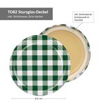 12er Set Rundglas 720 ml To 82 grün karierter Deckel incl. Diamant Gelierzauber Rezeptheft_Bild_4