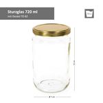 12er Set Rundglas 720 ml To 82 goldener Deckel incl. Diamant Gelierzauber Rezeptheft_Bild_3