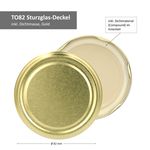 12er Set Rundglas 720 ml To 82 goldener Deckel incl. Diamant Gelierzauber Rezeptheft_Bild_4