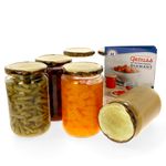 6er Set Rundglas 720 ml To 82 Holzdekor Deckel incl. Diamant Gelierzauber Rezeptheft_Bild_1