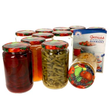 12er Set Rundglas 720 ml To 82 Obst Deckel incl. Diamant Gelierzauber Rezeptheft_Bild_1