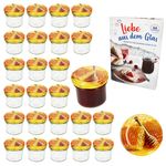 25er Set Sturzglas 125 ml Carino To 66 Deckel mit Honigwabe incl. Diamant Gelierzauber Rezeptheft_Bild_1