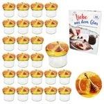 25er Set Sturzglas 125 ml Carino To 66 Deckel mit Honigwabe incl. Diamant Gelierzauber Rezeptheft_Bild_2