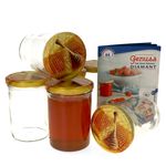 6er Set Sturzglas 435 ml Carino To 82 Deckel mit Honigwabe incl. Diamant Gelierzauber Rezeptheft_Bild_1