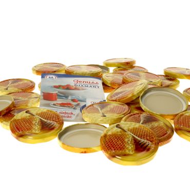 50er Set Deckel To 82 Carino Honigwabe incl. Diamant-Zucker Gelierzauber Rezeptheft_Bild_1