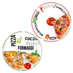 2er Set Pizzateller Tomate Weiß mit Dekor Ø 31cm - 1x Grün & 1x Rot - 27020533_Bild_2
