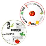 2er Set Pizzateller Tomate Weiß mit Dekor Ø 31cm - 1x Grün & 1x Rot - 27020533_Bild_1