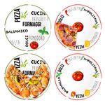 4er Set Pizzateller Tomate Weiß mit Dekor Ø 31cm - 2x Grün & 2x Rot - 27020533_Bild_2