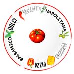 4er Set Pizzateller Tomate Weiß mit Dekor Ø 31cm - 2x Grün & 2x Rot - 27020533_Bild_4