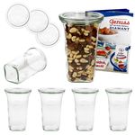 6er Set Weck Quentin 795 ml + 6 Glasdeckel mit Rezeptheft_Bild_1