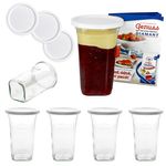 6er Set Weck Quentin 795 ml + 6 Frischhaltedeckel mit Rezeptheft_Bild_1
