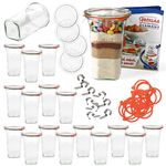 18er Set Weck Quentin 795 ml + 18 Glasdeckeldeckel + 18 Einkochringe + 24 Klammern mit Rezeptheft_Bild_1