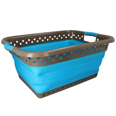 Wäschekorb faltbar 61x44 grau-blau_Bild_1