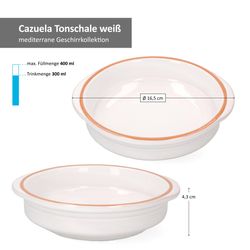 113938-Faiamor-Cazuela-weiss-16cm-Bemassung.jpg Cazuela WEISS Ille 16cm M - 1926/16_Bild_4