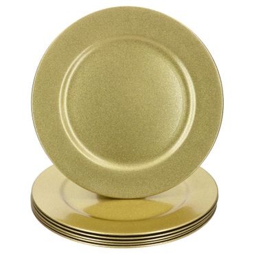 6er Set Platzteller Gold Glitzer 33cm_Bild_1
