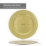 6er Set Platzteller Gold Glitzer 33cm_Bild_6