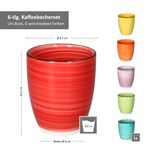 6er Set Kaffeebecher Uni Bunt OHNE Henkel_Bild_3