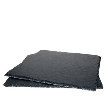 2er Set Schieferplatte 30x30cm Schwarz - 23464620_Bild_1