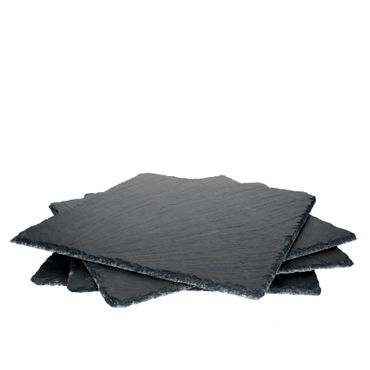4er Set Schieferplatte 30x30cm Schwarz - 23464620_Bild_1