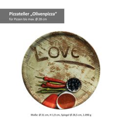 04019-Z33-Table-Roc-Pizzateller-31cm-Olivenpizza-Bemassung.jpg 6er Set Pizzateller 31cm Flour 2x Olive + 2x Salami + 2x Lieblingspizza_Bild_3