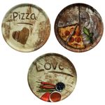 3er Set Pizzateller 33cm Flour 1x Olive + 1x Salami + 1x Lieblingspizza_Bild_1