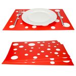 4er Set Tischset rot mit weißen Punkten 45 x 32 cm_Bild_1