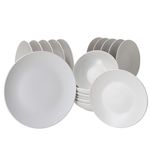 18tlg. Tellerset White Biata für 6 Personen weiß matt Steingut_Bild_2