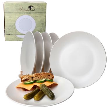 6er Set Essteller flach 27cm White Biata Steingut_Bild_1