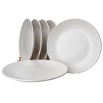 6er Set Essteller flach 27cm White Biata Steingut_Bild_3