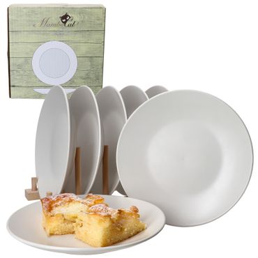 6er Set Dessertteller 21cm White Biata Steingut_Bild_1