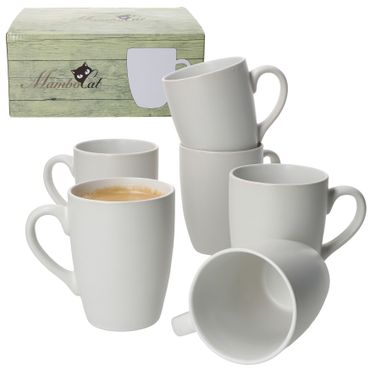 6er Set Kaffeebecher 340ml White Biata Steingut - 24304304_Bild_1