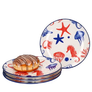 4er Set Dessert- Kuchenteller 20cm Seestern Seaside - Ritzenhoff 270129_Bild_1