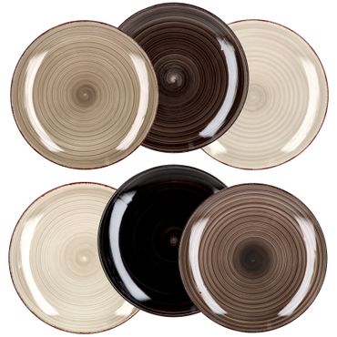 6er Set Essteller flach Grey 27cm_Bild_2