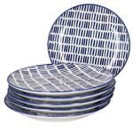 6er Set Dessert- Kuchenteller Jail Blau Weiß - 89986_Bild_2