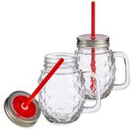 2er Set Vivalto Sole Henkelbecher mit Strohhalm Rot 485ml_Bild_1