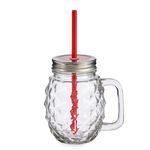 4er Set Vivalto Sole Henkelbecher mit Strohhalm Rot 485ml_Bild_2