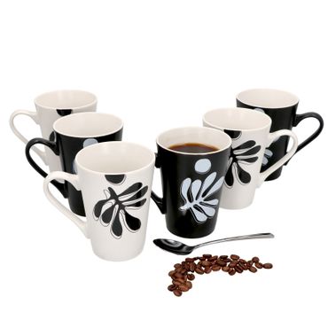 6er Set Kaffeebecher Matty 250ml 3x schwarz & 3x weiß - 2016732_Bild_1