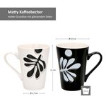 6er Set Kaffeebecher Matty 250ml 3x schwarz & 3x weiß - 2016732_Bild_4