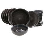18tlg. Tellerset Zakynthos Reactive Glaze Schwarz- 24327312_Bild_1