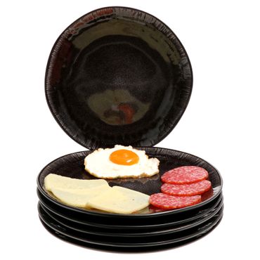 6er Set Speiseteller Zakynthos Reactive Glaze Schwarz - 24327312_Bild_1