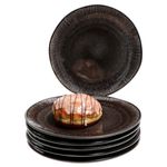 6er Set Dessert- Kuchenteller Zakynthos Reactive Glaze Schwarz - 24327312_Bild_1