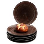 6er Set Dessert- Kuchenteller Samos Reactive Glaze Braun - 24327306_Bild_1