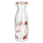 Palermo Karaffe 1 Liter + Weck-Glasdeckel + Einkochring + Klammern - 806076_Bild_2