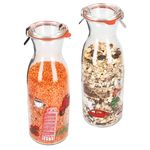 Palermo Karaffe 1 Liter + Weck-Glasdeckel + Einkochring + Klammern - 806076_Bild_4