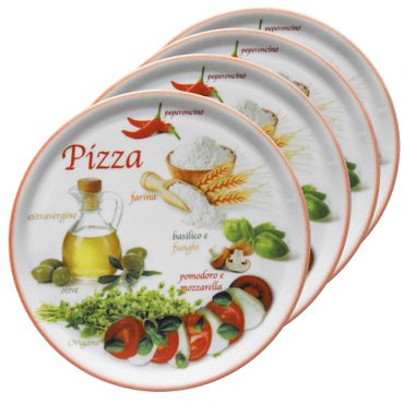 4er Set Pizzateller Napoli Pizzafoods rot 33cm - 04018#ZP2_Bild_2